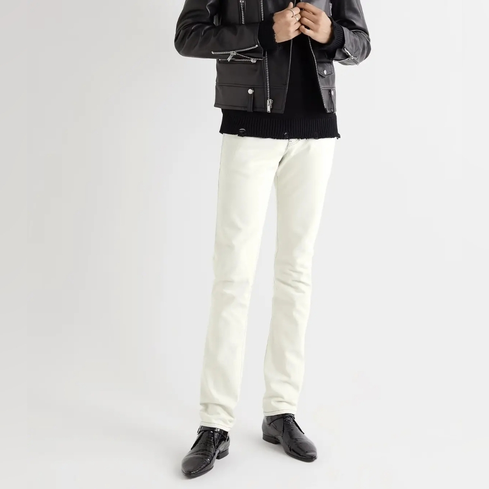 Saint Laurent Slim Fit Off-white Jeans